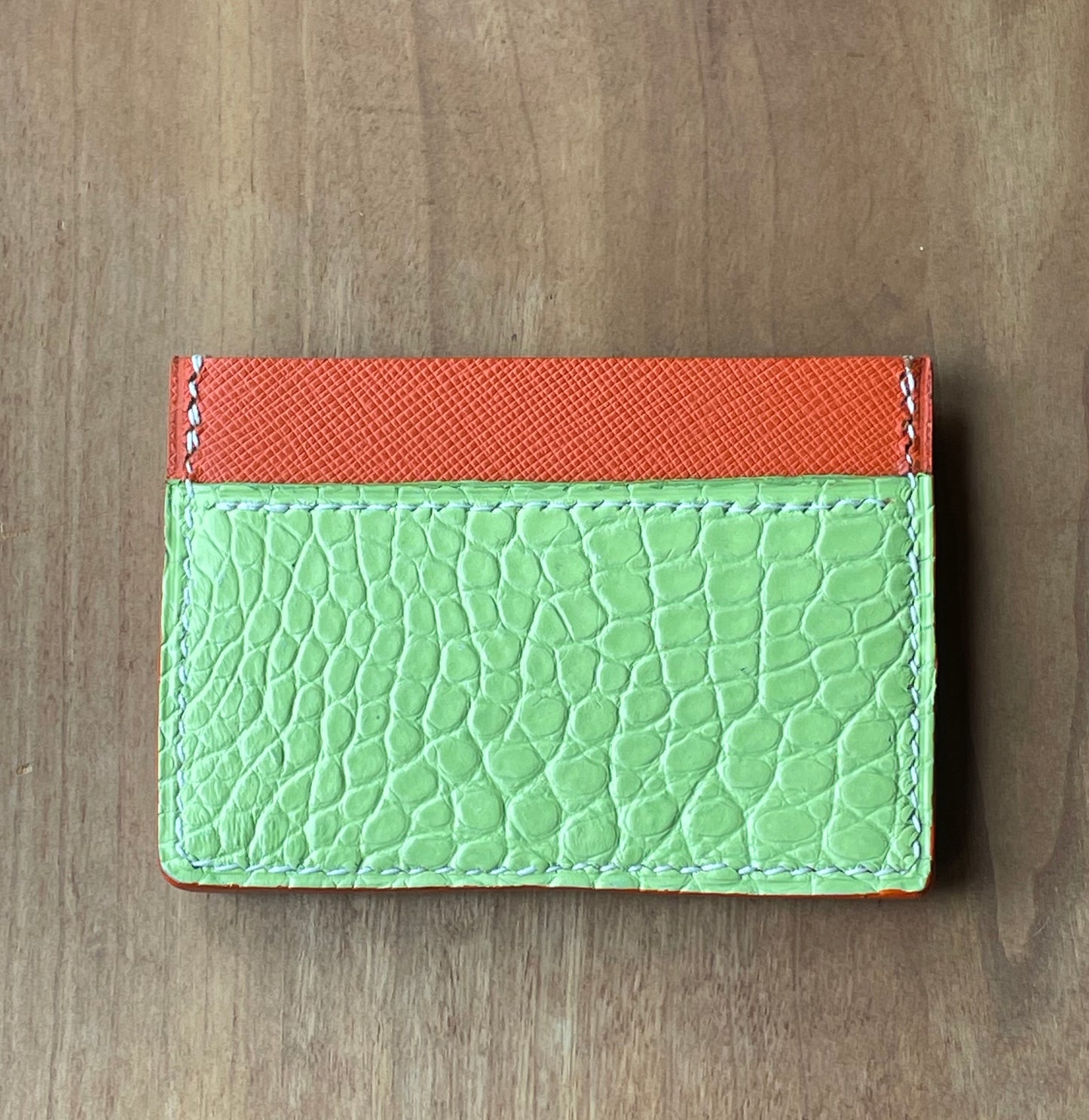 Hand Stitched Crocodile Card Carrier