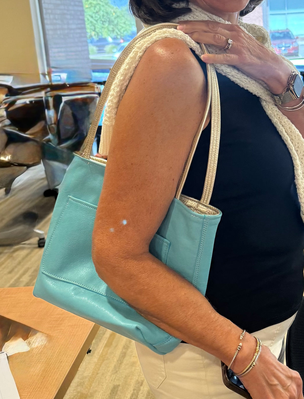 Champagne Innie-Outie Tote (Reversible)
