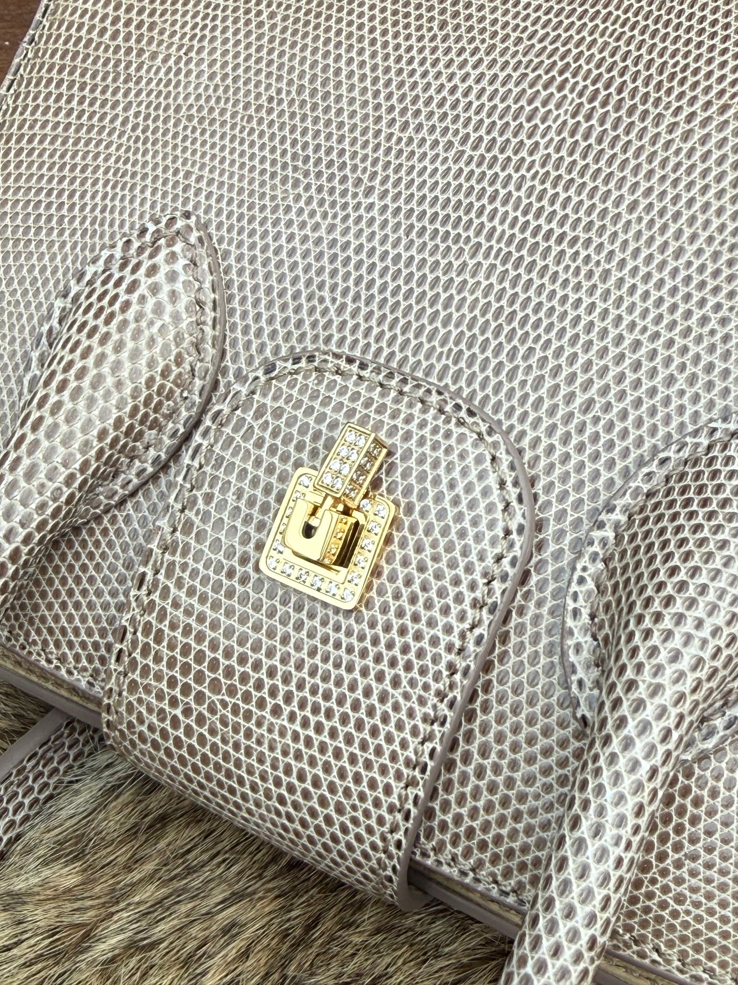 Sophia Hand Stitched Lizard Bag